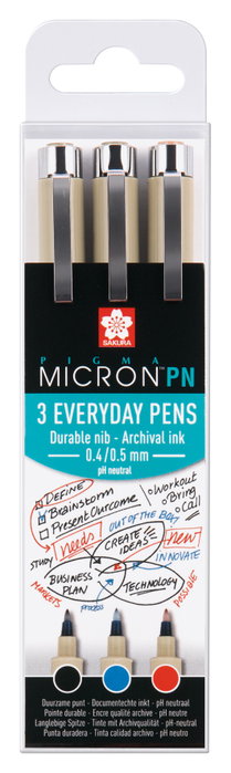 SAKURA Pigma Micron Estuche de 3 Rotuladores Calibrados (Azul, Negro y Rojo) de 3 unidades SAKURA Pigma Micron Estuche de 3 Rotuladores Calibrados (Azul, Negro y Rojo) de 3 unidades